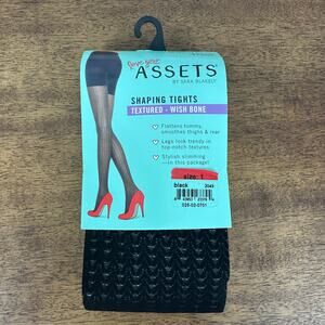 NEW Spanx Assets by Sara Blakley Shaping Tights Textured Wish Bone BLACK Size 1